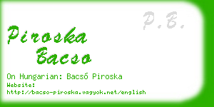 piroska bacso business card