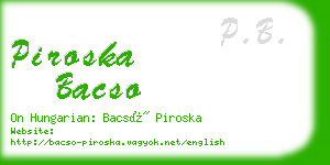 piroska bacso business card